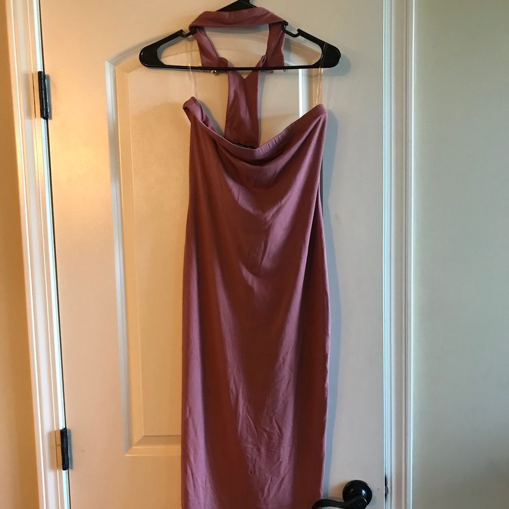 Strapless bodycon dress with chocker